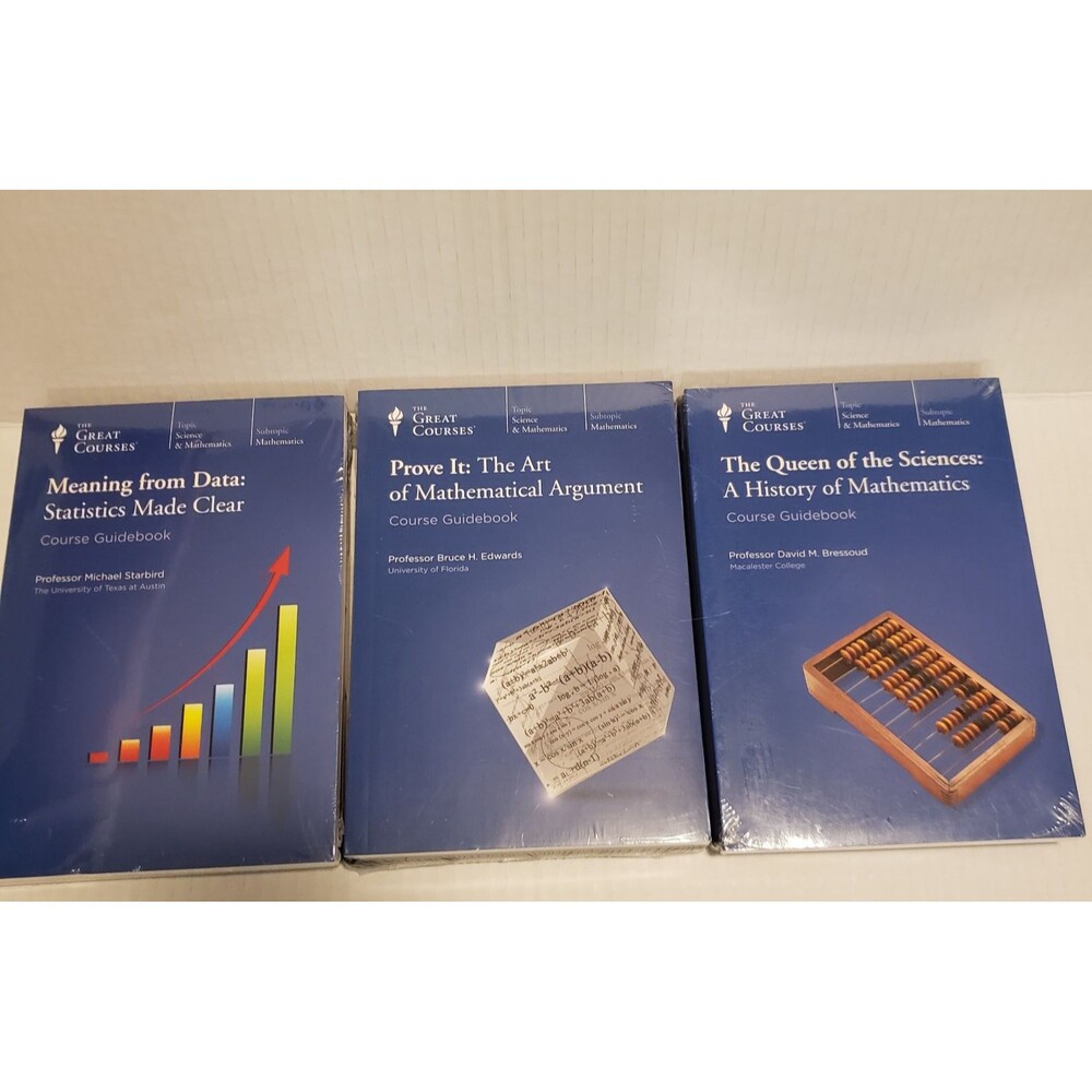 Great Courses 3 SETS Prove It Art Mathematical Science Data DVD's Guidebooks NEW